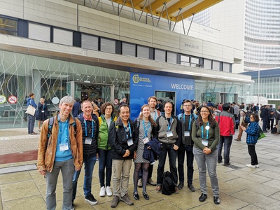 Une partie des scientifiques de l'IRM présents à l'Assemblée Générale 2019 de l'EGU