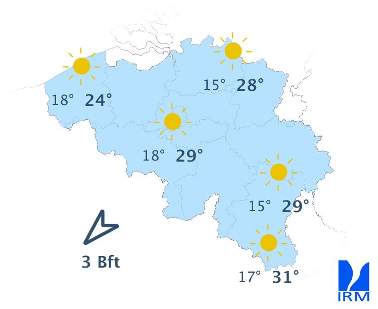 Alerte jaune sur toute la Belgique, retour de la chaleur