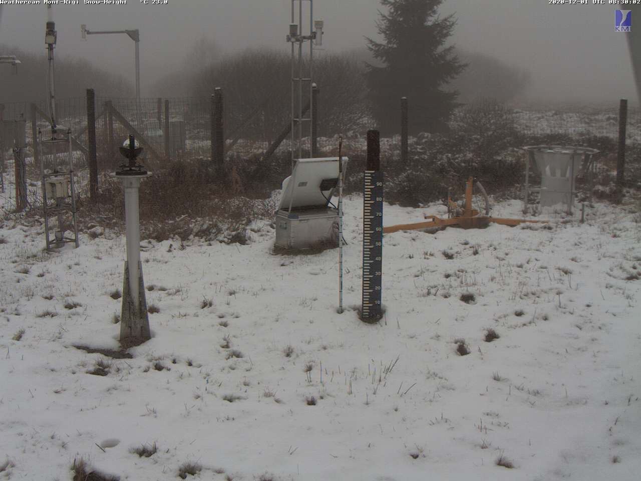 Image de la couche de neige au Mont Rigi le 1er décembre.